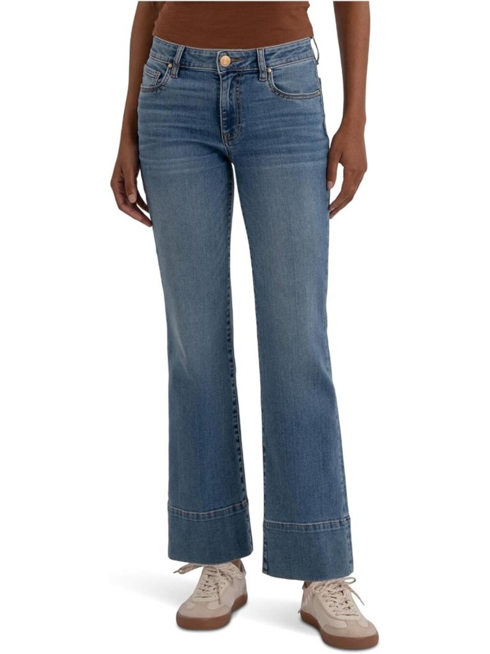 Mid-Rise Kick Flare Jeans with Wide Hem | Stylish & Comfortable Fit